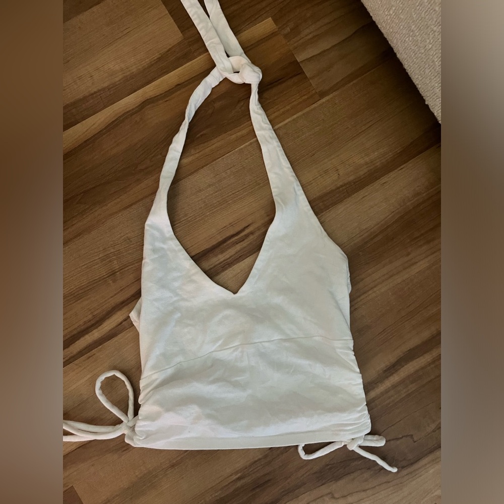 White halterneck top